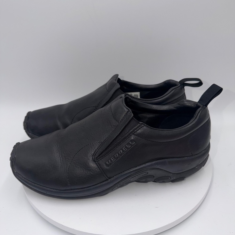 Merrell Jungle Moc Black Leather Slip On Loafers Mens 11